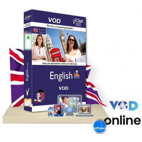 English, beginner, intermediate and advanced VOD video on demand online